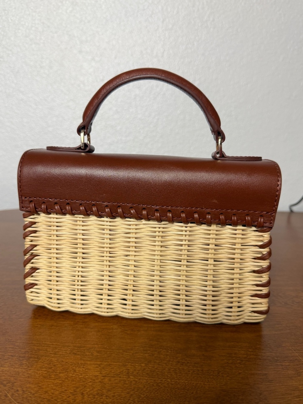 J.Crew Small Wicker & Leather Crossbody Bag - Picture 4 of 11